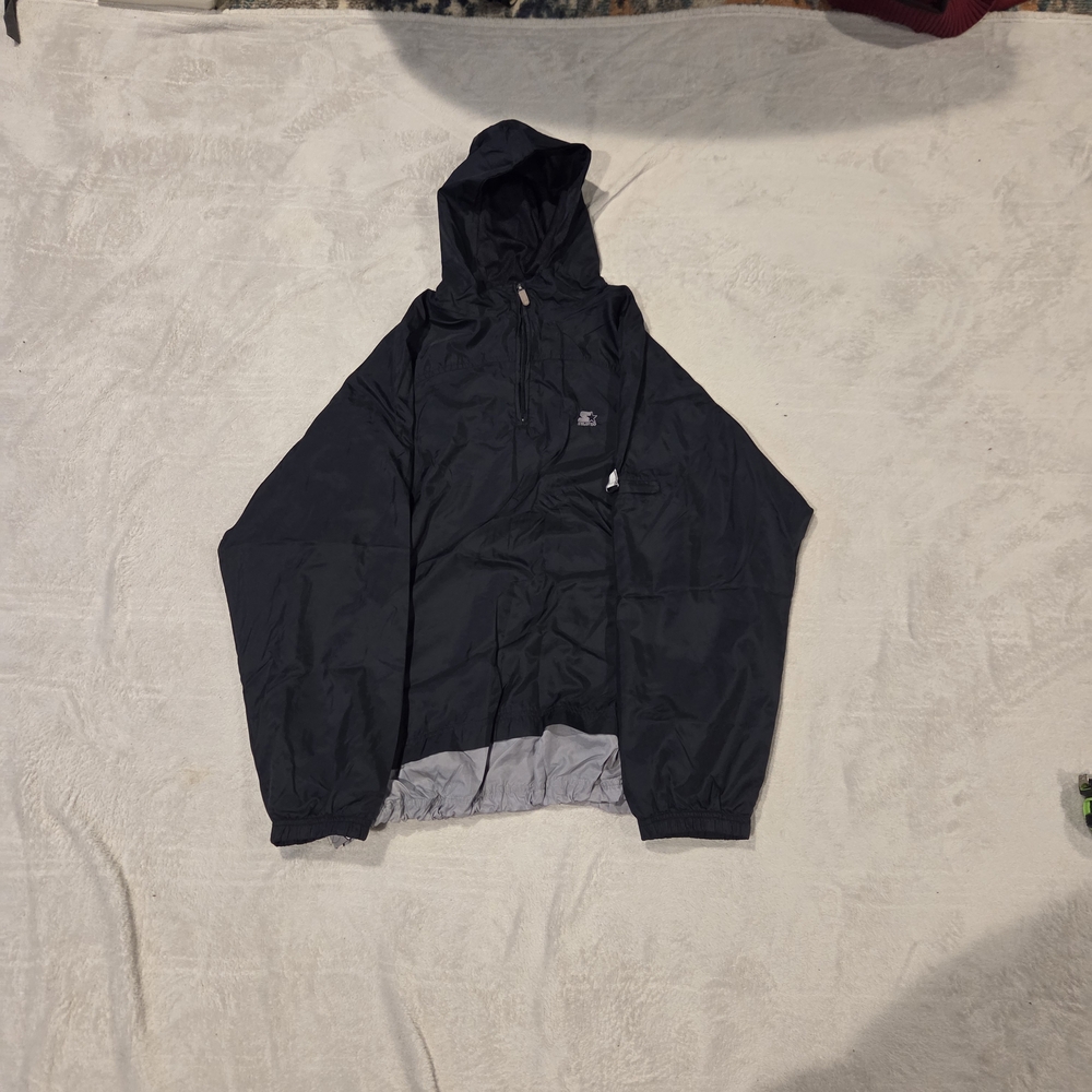 STARTER Black Hooded Windbreaker